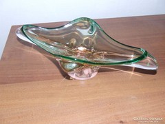 Retro cseh üveg asztalközép,kínáló