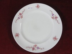 Alföldi porcelán süteményes tányér, hófehér alapon pink virágmintával. Vanneki!