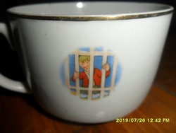 Antique Rare! Hollóházi fairy tale scene snow-white cup