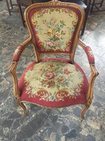 Antik bútor - virágmintás barokk fotel 