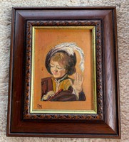 Mf signed Jan Vermeer painting in a beautiful wooden frame, marked 26.5 x 32 cm.