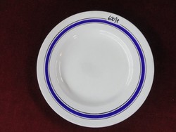 Granite Hungarian porcelain cake plate with a blue stripe on the edge. He has. Jokai.