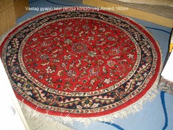 Gyönyörű kézi kerek gyapjú perzsa szőnyeg.Átm.160cm.Jó állapotban.