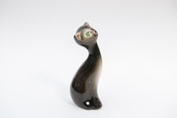 Ritka Gránit Kispest cica figura - retro porcelán macska