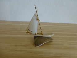 Retro Balatoni hajó kagylóból Balatonos vitorlás hajó,hajócska,Fonyód