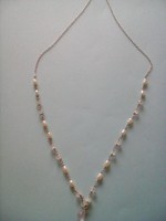 Rózsakvarc-gyöngy ezüst nyakék