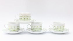 Alföldi lóherés kávéscsészék, teáscsészék - kávés vagy teás készlet lóhere mintával - retro porcelán