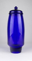 0X866 Hatalmas kék fedeles cukorkás üveg 25.5 cm