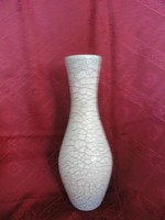 Zsolnay porcelán antik zsugor mázas váza. Fehér színű, magassága 25,5 cm.