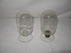 PALACK - 2 db -  antik üveg - alul talpuknál dugó - 12 x 6 cm