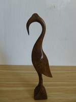 Ritka,etro,vintage,gyönyörű fából faragott madár figura,flamingó
