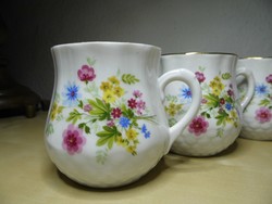 Zsolnay hasas pocakos csupor 6 db virágos porcelán bögre hibátlan állapotban!