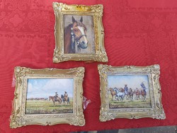Csodálatos Gross jelzésű lovas, csikós festmények.