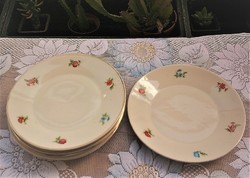 Antik pajzspecsétes Zsolnay apróvirágos porcelán desszertes 15,2 cm