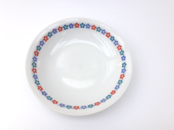Alföldi retro porcelán kék piros mintás leveses tányér - mélytányér menzamintával