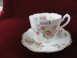 WLLROSE angol porcelán teáscsésze + alátét. Sorszámozott, hullámos szélű. Vanneki!