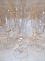 Set of glasses - champagne - 6 pcs. - Crystal - patterned - 20 x 7 cm - German - flawless