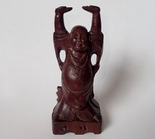 Régi faragott kínai fa Buddha szobor faragás