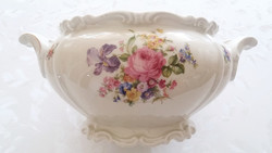 Bavaria Edelstein rózsás porcelán barokk jellegű leveses tál