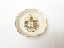 Aquincum Szeged szuvenír tálka - retro porcelán nyaralási emlék, turizmus, turista emléktárgy