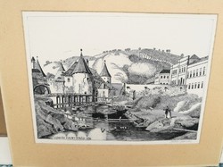 Molnár Gabriella rézkarca: Császár malom Budán 1856