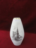 LINDNER KUEPS Bavaria német porcelán váza. 257 típusszámú, Münchent ábrázoló képpel. Vanneki!