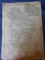 Pest-Pilis-Solt-Kiskun vármegye térkép, 1919-ből. Nagyméretű.Magyar Földrajzi Intézet nyomása 