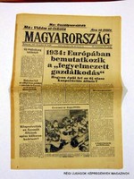 1933 december 19  /  MAGYARORSZÁG  /  Régi ÚJSÁGOK KÉPREGÉNYEK MAGAZINOK Szs.:  8682