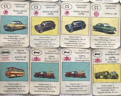 Autós játékkártya 1960-as évekből 63 darab!!! Csepel, Ikarus, Tatra
