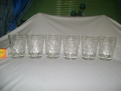 Retro vizes pohár készlet - hét darabos, vastagabb falú