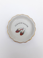 Aquincum szegedi szuvenír tálka - Szegedi piros papucsos emlék tál - retro porcelán emléktárgy