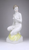 0X989 Hollóházi porcelán női akt szobor 30 cm