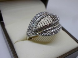Szép kézműves nagy ezüst gyűrű 