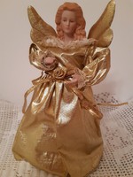 Csodaszép karácsonyi angyal csúcsdísz,vagy dekoráció-arany