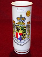 FÜRSTENTUM LIECHTENSTEIN címerével ellátott osztrák váza, 14 cm magas. Vanneki!