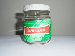 Retro papír címkés befőttes üveg - Paprikakrém - Csepeli Duna MGTSZ Konzerv II. üzeme - 1985-ös