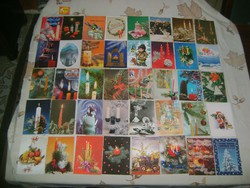 Régi, retro karácsonyi képeslap csomag - negyven darab