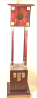 Art Deco Pedestal with Copper Decorations, Polished Mahogany, 152 cm