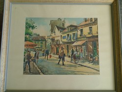 Southern French watercolor? Detail of a street from an artist in a gallery frame