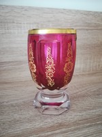 Biedermeier aranyozott bíborpácolt pohár HIBÁTLAN