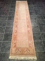 NEPÁLI kézi csomózású gyapjú futó szőnyeg, 75 x 346 cm 
