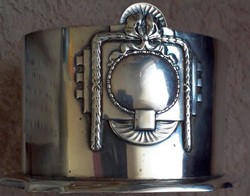Szecessziós stílusú ezüstözött kockacukortartó