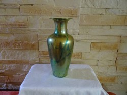 Zsolnay eozin nagy porcelán váza törött, ragasztott