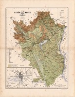 Fejér megye térkép 1886 (4), vármegye, atlasz, Kogutowicz Manó, 42x56 cm, Gönczy Pál, Székesfehérvár