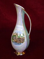 Német Bavaria porcelán váza, kézi festésű, St. Wolfgang látképpel. Vanneki!