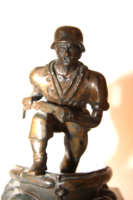 Bronz katona szobor,  márvány talpon