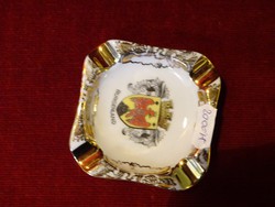 HB Wien ausztriai porcelán reklám hamutál. Kézzel festett, BURGERLAND címerével. Vanneki!