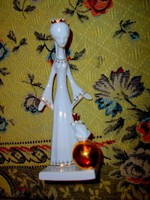 Aquincumi porcelán figura- királylány békával 20 cm 