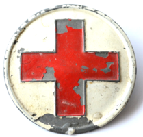 Vöröskeresztes kitűző festett fém 