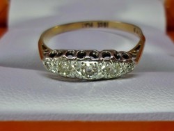 Antik18kt arany platina gyűrű gyémántokkal 